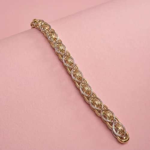 111 Sarı ve Beyaz Altın Kaplama Kadın Bileklik Modeli