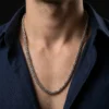 İthal Kral Örgü Erkek Gümüş Zincir Modeli (57 cm)