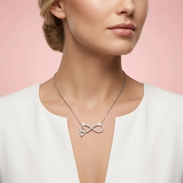 Tektaş ve Sonsuzluk Gümüş Kadın Kolye Modeli
