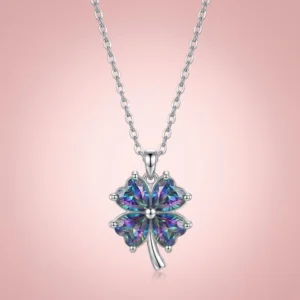 Mistik Topaz Taşlı Yonca Kolye Modeli