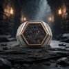 Mikro Taşlı Geometrik Tasarım Gümüş Erkek Yüzüğü