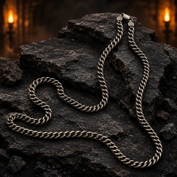 Karartmalı İthal Erkek Gümüş Zincir Modeli (60 cm)
