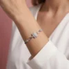 242 Beyaz Taşlı Lotus Bayan Bileklik