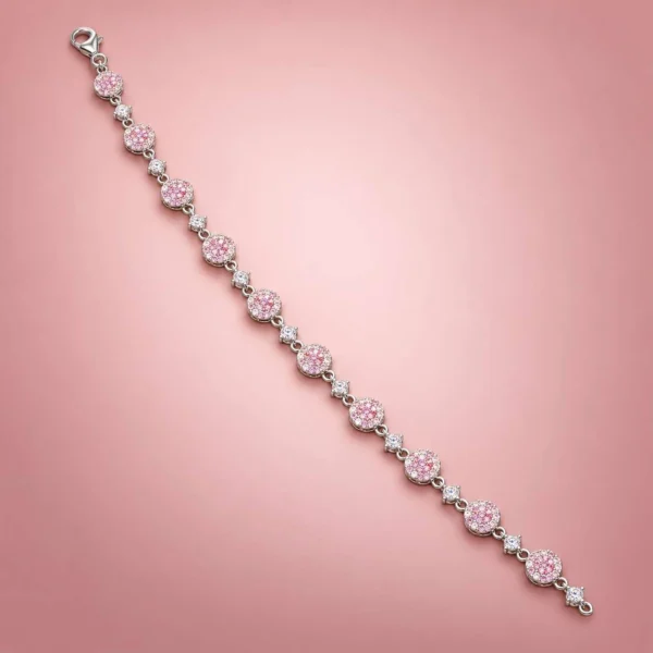 32 Pembe Zirkon Taşlı Bayan Bileklik Modeli