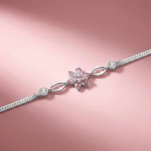 Lotus Çiçeği Pembe Zirkon Taşlı Kadın Bileklik