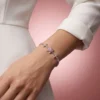 Lotus Çiçeği Pembe Zirkon Taşlı Kadın Bileklik